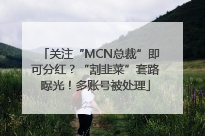 关注“MCN总裁”即可分红？“割韭菜”套路曝光！多账号被处理