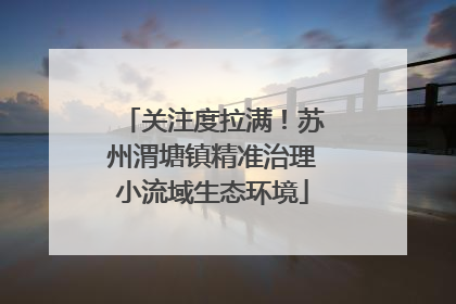 关注度拉满！苏州渭塘镇精准治理小流域生态环境