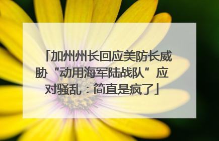 加州州长回应美防长威胁“动用海军陆战队”应对骚乱：简直是疯了