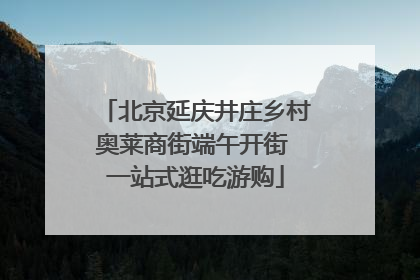 北京延庆井庄乡村奥莱商街端午开街 一站式逛吃游购