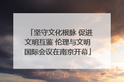 坚守文化根脉 促进文明互鉴 伦理与文明国际会议在南京开幕