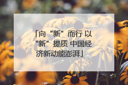 向“新”而行 以“新”提质 中国经济新动能澎湃