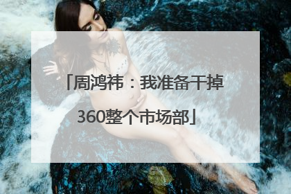 周鸿祎：我准备干掉360整个市场部