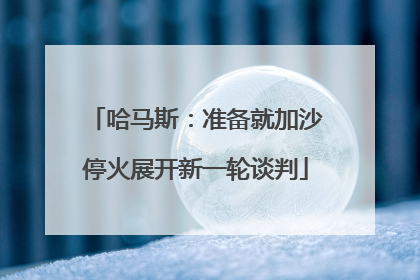 哈马斯：准备就加沙停火展开新一轮谈判