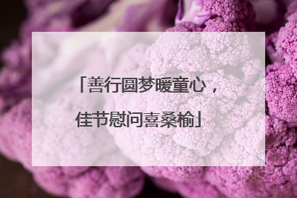善行圆梦暖童心，佳节慰问喜桑榆