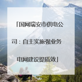 国网瑞安市供电公司：自主实施强业务 电网建设提质效