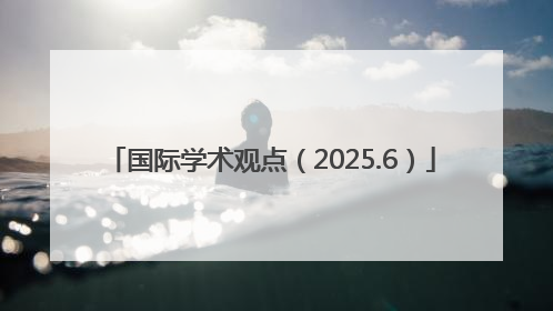 国际学术观点（2025.6）
