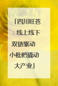 四川旺苍：线上线下双链驱动 小枇杷撬动大产业