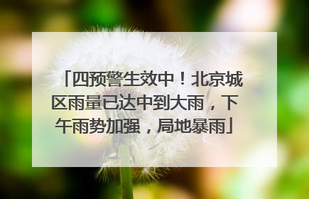 四预警生效中！北京城区雨量已达中到大雨，下午雨势加强，局地暴雨