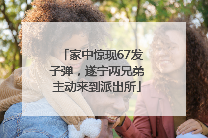 家中惊现67发子弹，遂宁两兄弟主动来到派出所