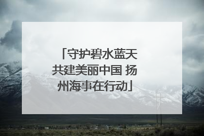 守护碧水蓝天 共建美丽中国 扬州海事在行动