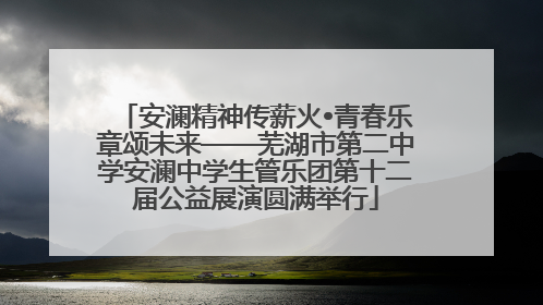 安澜精神传薪火•青春乐章颂未来——芜湖市第二中学安澜中学生管乐团第十二届公益展演圆满举行