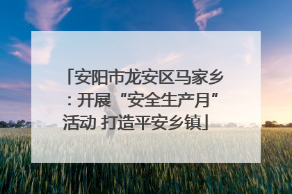 安阳市龙安区马家乡：开展“安全生产月”活动 打造平安乡镇