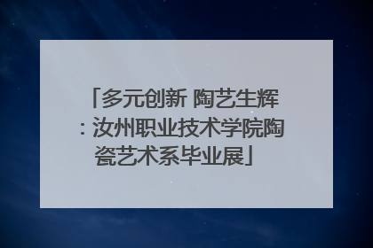 多元创新 陶艺生辉：汝州职业技术学院陶瓷艺术系毕业展