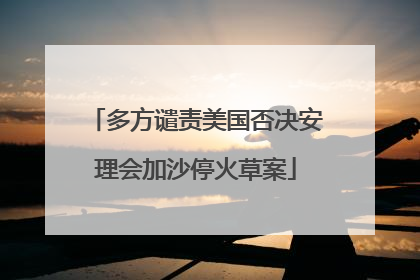多方谴责美国否决安理会加沙停火草案