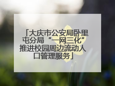 大庆市公安局卧里屯分局“一网三化”推进校园周边流动人口管理服务