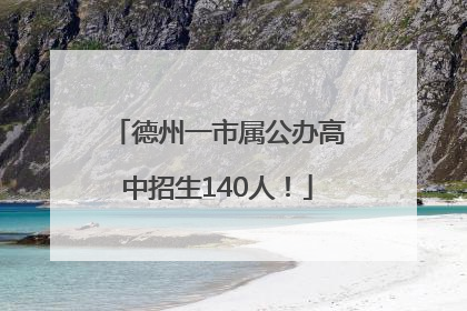 德州一市属公办高中招生140人！