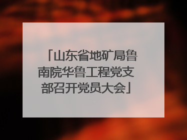 山东省地矿局鲁南院华鲁工程党支部召开党员大会