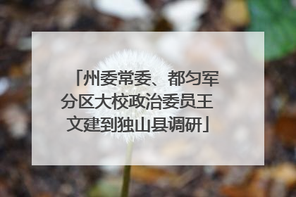 州委常委、都匀军分区大校政治委员王文建到独山县调研