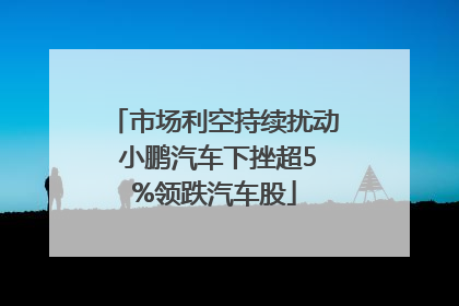 市场利空持续扰动 小鹏汽车下挫超5%领跌汽车股