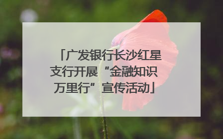 广发银行长沙红星支行开展“金融知识万里行”宣传活动