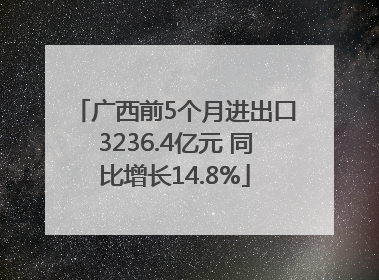 广西前5个月进出口3236.4亿元 同比增长14.8%