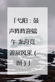 弋阳：鼓声阵阵迎端午 龙舟竞渡展风采（图）