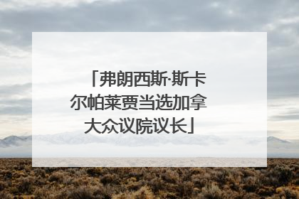 弗朗西斯·斯卡尔帕莱贾当选加拿大众议院议长