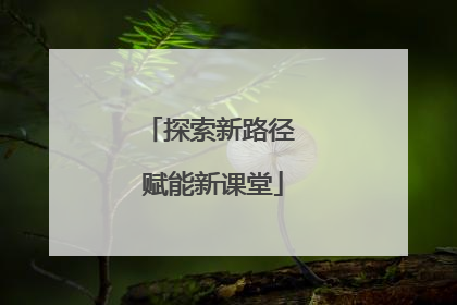 探索新路径 赋能新课堂
