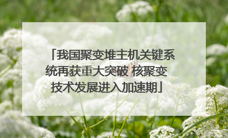 我国聚变堆主机关键系统再获重大突破 核聚变技术发展进入加速期