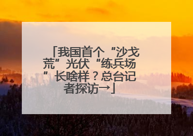 我国首个“沙戈荒”光伏“练兵场”长啥样？总台记者探访→