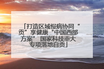 打造区域慢病协同“贡”享健康“中国西部方案” 国家科技重大专项落地自贡