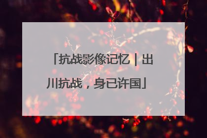 抗战影像记忆｜出川抗战，身已许国