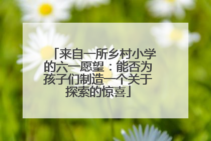 来自一所乡村小学的六一愿望：能否为孩子们制造一个关于探索的惊喜