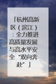 杭州高新区（滨江）：全力推进高质量发展与高水平安全“双向奔赴”