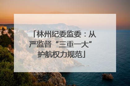 林州纪委监委：从严监督“三重一大” 护航权力规范