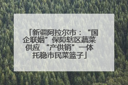 新疆阿拉尔市：“国企联姻”保障辖区蔬菜供应 “产供销”一体托稳市民菜篮子