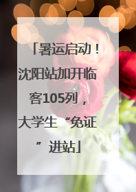 暑运启动！沈阳站加开临客105列，大学生“免证”进站