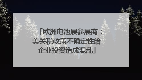 欧洲电池展参展商：美关税政策不确定性给企业投资造成混乱