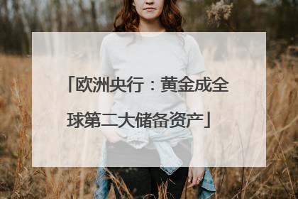 欧洲央行：黄金成全球第二大储备资产