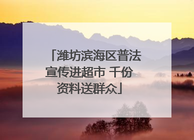 潍坊滨海区普法宣传进超市 千份资料送群众