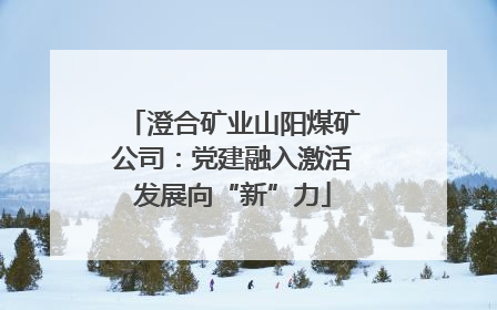澄合矿业山阳煤矿公司：党建融入激活发展向“新”力