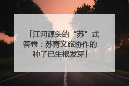江河源头的“苏”式答卷：苏青文旅协作的种子已生根发芽