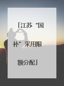 江苏“国补”采用限额分配