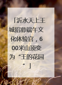 沂水天上王城招募端午文化体验官，600米山顶变为“王的花园”