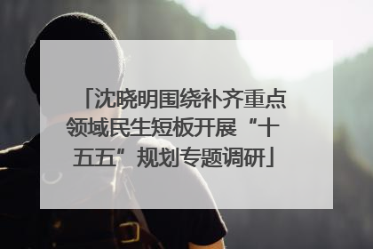 沈晓明围绕补齐重点领域民生短板开展“十五五”规划专题调研