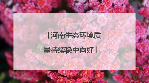 河南生态环境质量持续稳中向好