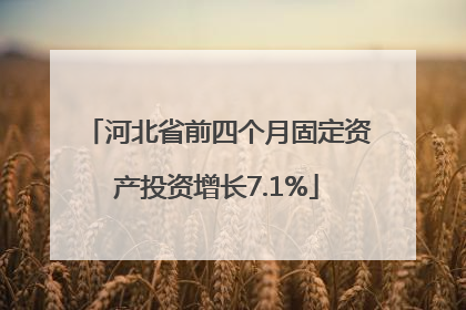 河北省前四个月固定资产投资增长7.1%