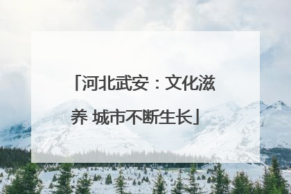 河北武安：文化滋养 城市不断生长