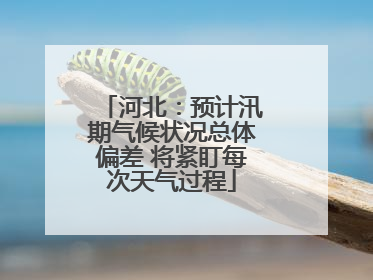 河北：预计汛期气候状况总体偏差 将紧盯每次天气过程